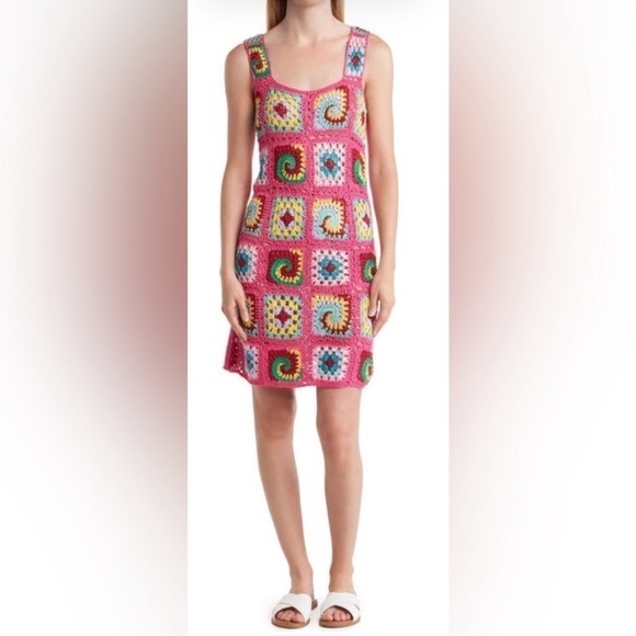 Cotton Emporium Dresses & Skirts - NWT Cotton Emporium Patchwork Crotchet Knit Midi Dress Size Small